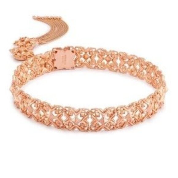 Kendra Scott Heidi Rose Gold Filigree Choker Necklace - Picture 1 of 6